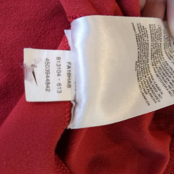 Nike women's Alabama lightweight 1/4 zip pullover shirt red/white, size M - Picture 10 of 14